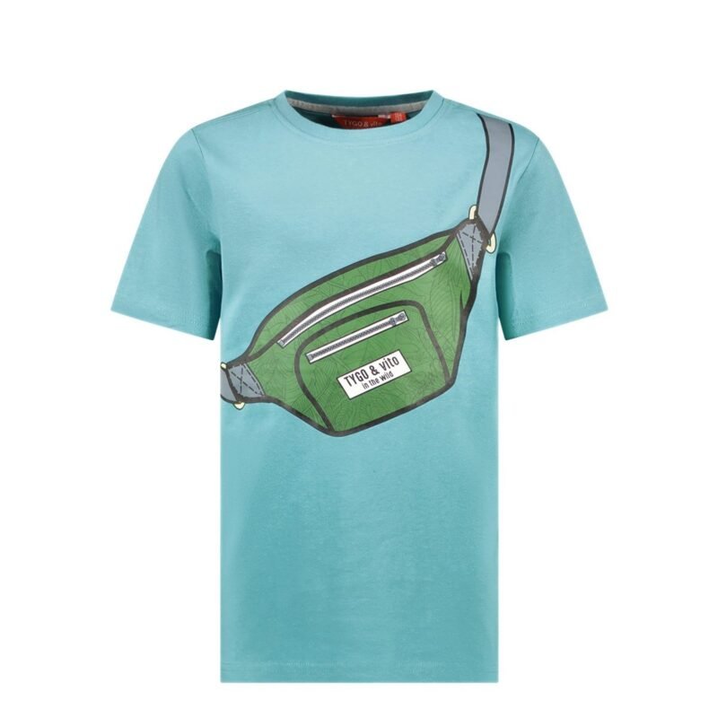 Tygo & Vito Jongens t-shirt - Toby - Aqua blauw TYGO&vito Jongens t-shirt - Toby - Aqua blauwMateriaal 65% PE