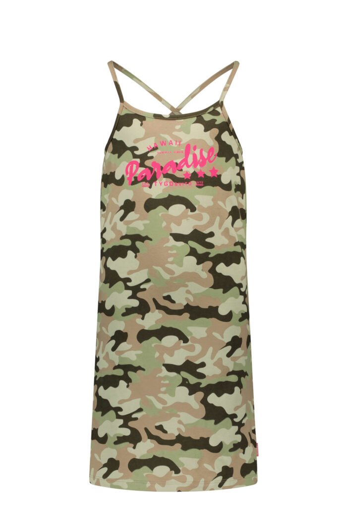 Tygo & Vito Meisjes jurk camo AOP - Army Tygo & Vito Meisjes jurk camo AOP - ArmySJ 160gsm 95% CMIA cotton