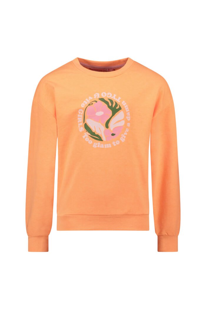 Tygo & Vito Meisjes sweater - Noe - Neon koraal TYGO&vito Meisjes sweater - Noe - Neon koraalMateriaal 65% PE