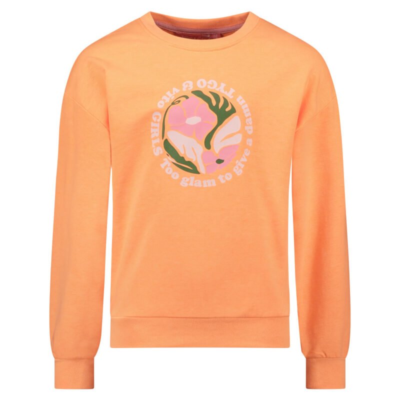 Tygo & Vito Meisjes sweater - Noe - Neon koraal TYGO&vito Meisjes sweater - Noe - Neon koraalMateriaal 65% PE