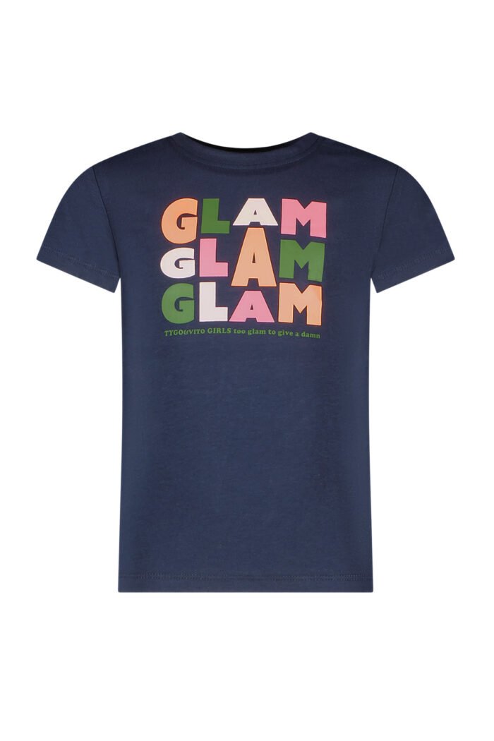 Tygo & Vito Meisjes t-shirt - Jayla - Navy blauw TYGO&vito Meisjes t-shirt - Jayla - Navy blauwMateriaal 95% CMIA