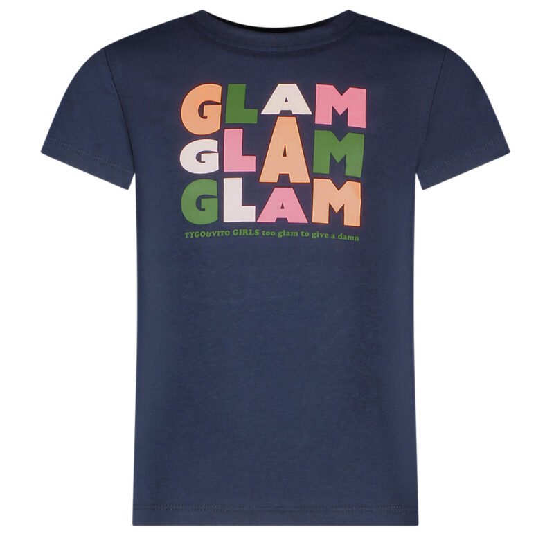 Tygo & Vito Meisjes t-shirt - Jayla - Navy blauw TYGO&vito Meisjes t-shirt - Jayla - Navy blauwMateriaal 95% CMIA