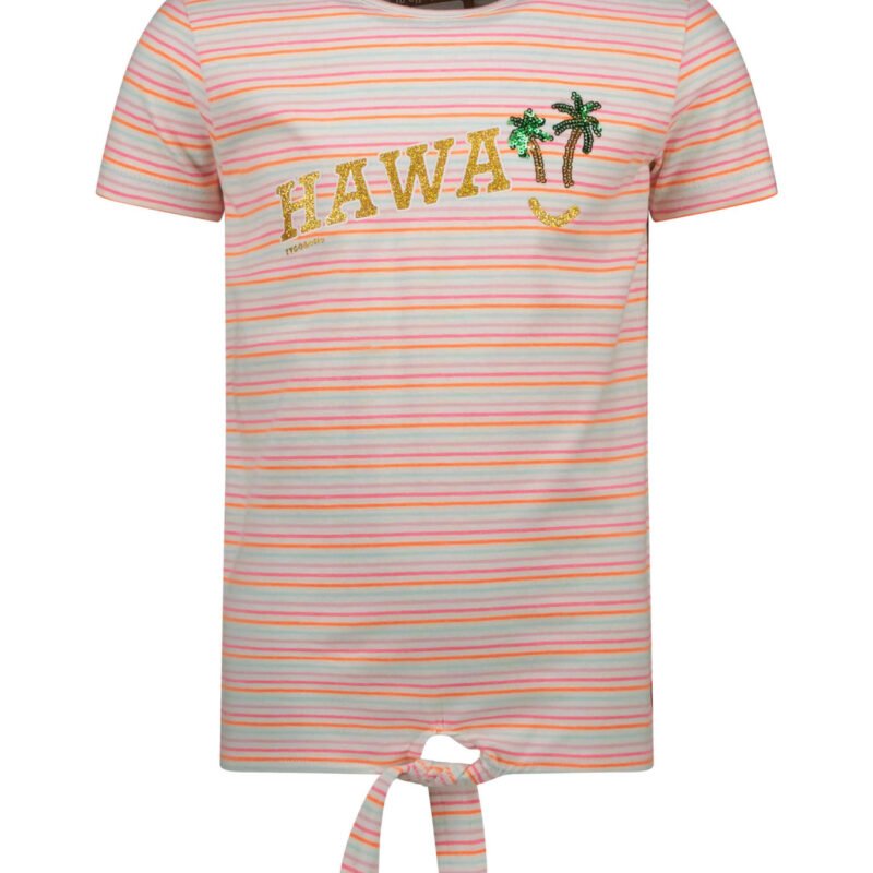 Tygo & Vito Meisjes t-shirt gestreept hawaii - Sugar Plum Tygo & Vito Meisjes t-shirt gestreept hawaii - Sugar PlumSJ 160gsm 95% CMIA cotton