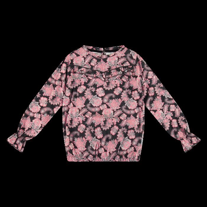 Vinrose Meisjes blouse - Zwart Vinrose Meisjes blouse - ZwartMateriaal