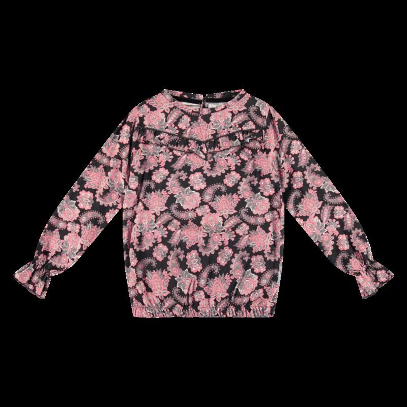 Vinrose Meisjes blouse - Zwart Vinrose Meisjes blouse - ZwartMateriaal